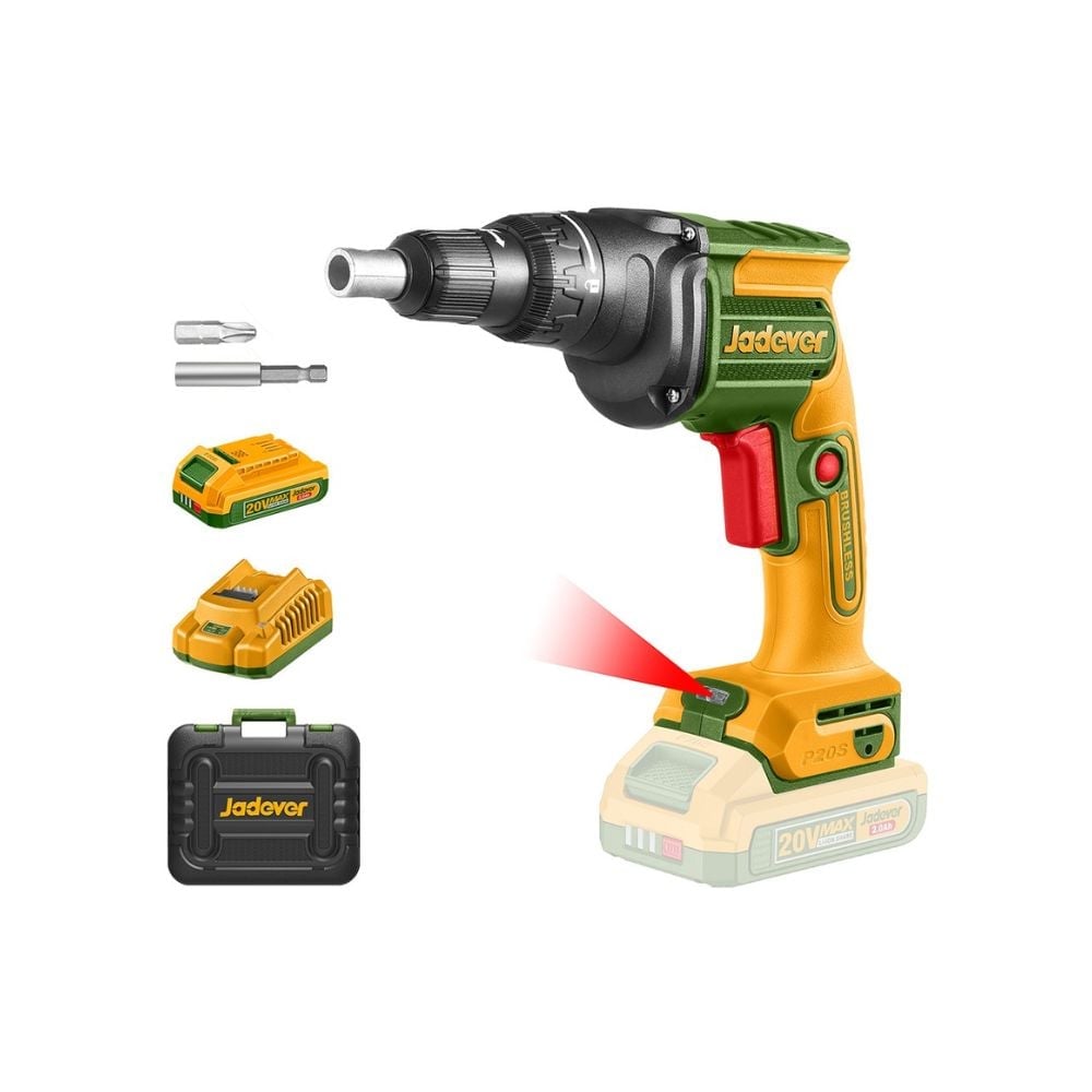 Parafusadeira Drywall 20V C/1 Bateria+Carregador+Maleta Jadever - imagem 1