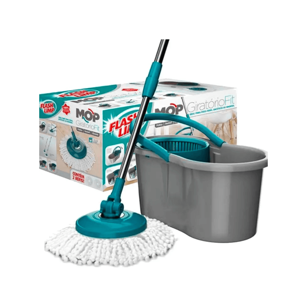 Rodo Mop FlashLimp - Giratório Fit com Balde 8 Litros | MOP5010 - imagem 1