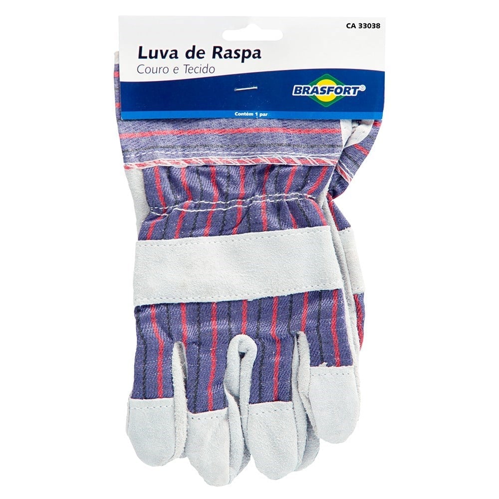 Luva Raspa Tecido Brasfort Par 8544
